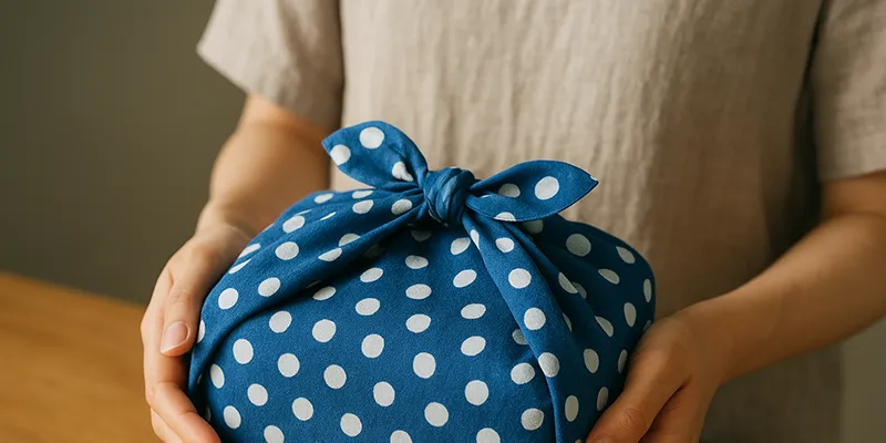 藍染手ぬぐいの風呂敷